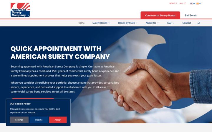 Captură de ecran a american-surety.com