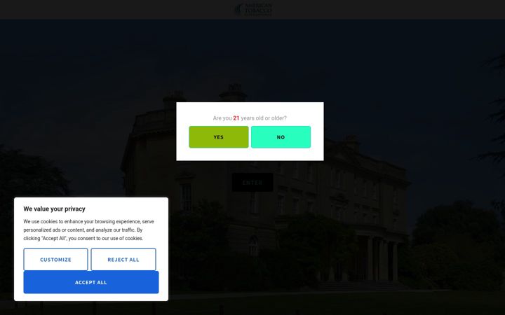 Screenshot ta' american-tobacco.com