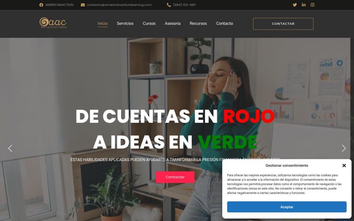 Captură de ecran a americanactionlearning.com
