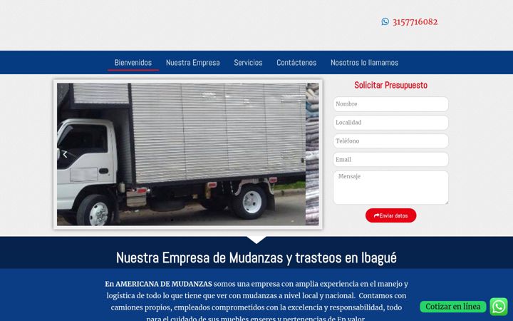 Captură de ecran a americanademudanzas.com