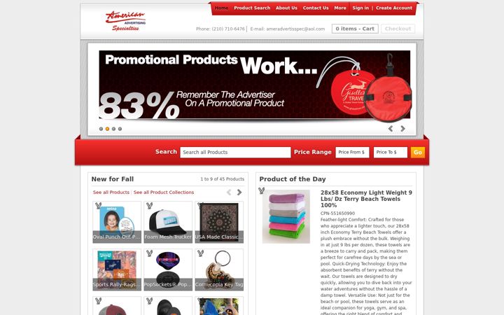 Screenshot of americanadvertisingspecialties.com