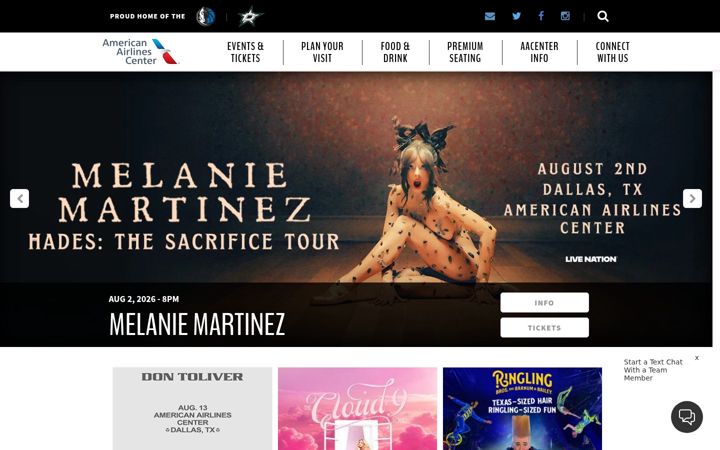 Screenshot of americanairlinescenter.com