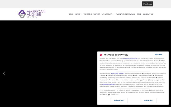 Captură de ecran a americanalignersociety.org