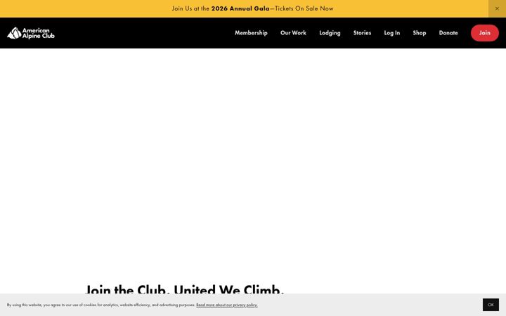 Screenshot of americanalpineclub.org