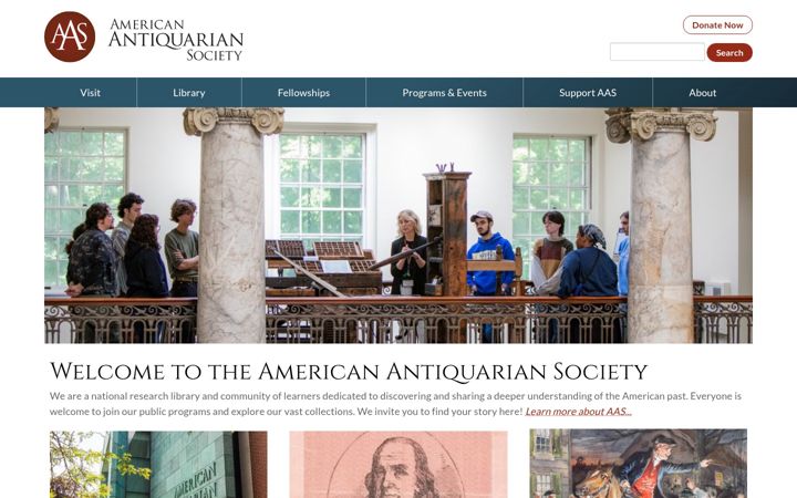 Screenshot of americanantiquarian.org
