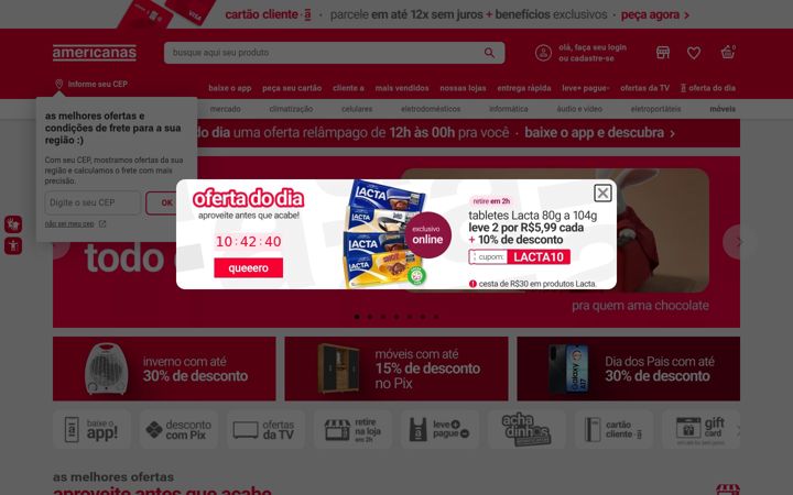 Screenshot ta' americanas.com.br