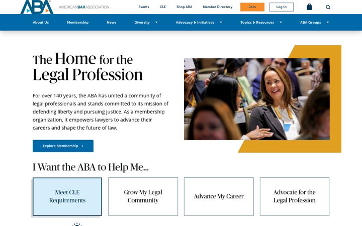 Skjermbilde av americanbar.org