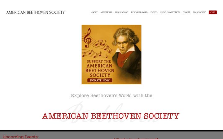 Screenshot of americanbeethovensociety.org