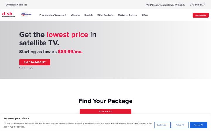 Screenshot of americancableinc.com