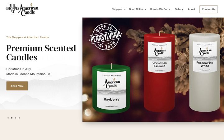 Screenshot of americancandle.com