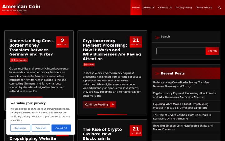 Posnetek zaslona americancoin.app