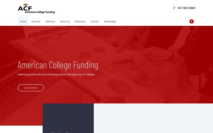 Screenshot of americancollegefunding.net