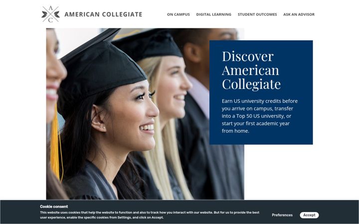 Screenshot of americancollegiate.com