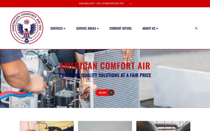 Screenshot of americancomfortairinc.com