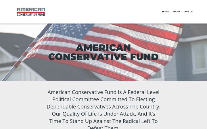 Екранна снимка на americanconservativefund.com