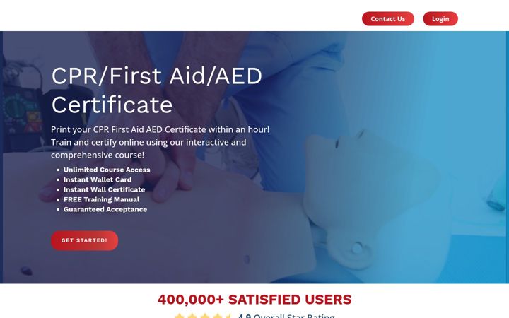 Screenshot van americancprfoundation.com