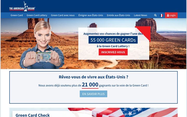 Skjámynd af americandream.fr