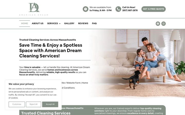 Screenshot of americandreamcleaner.com
