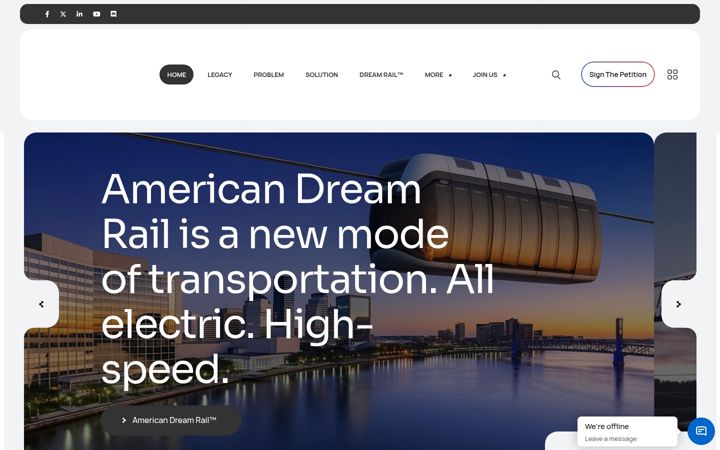 Screenshot ta' americandreamrail.org