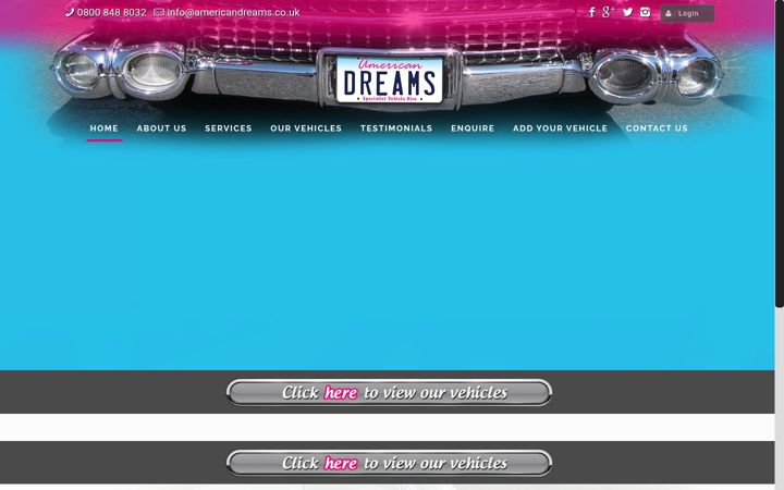 Screenshot ta' americandreams.co.uk