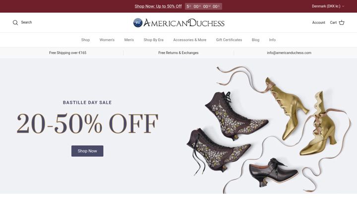 Snímek obrazovky americanduchess.eu