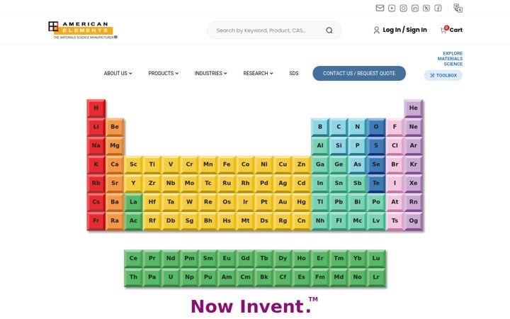 Screenshot of americanelements.com