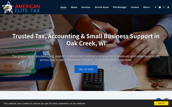 Skjámynd af americanelitetax.com