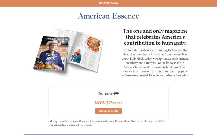 Screenshot of americanessence.net