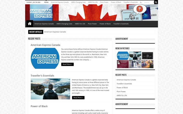 Screenshot του americanexpresscanada.ca