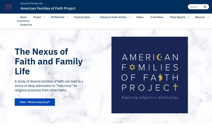 Screenshot του americanfamiliesoffaith.byu.edu