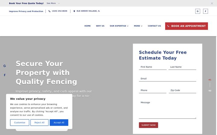 Screenshot του americanfenceprofessionalsil.com
