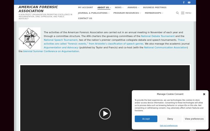 Ekrānuzņēmums no americanforensicsassoc.org