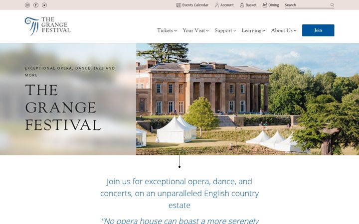 Screenshot of americanfriendsthegrangefestival.org