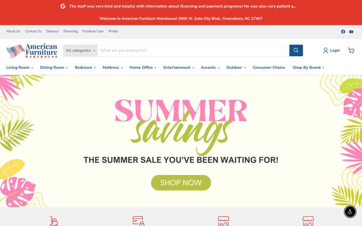 Screenshot of americanfurniturenc.com