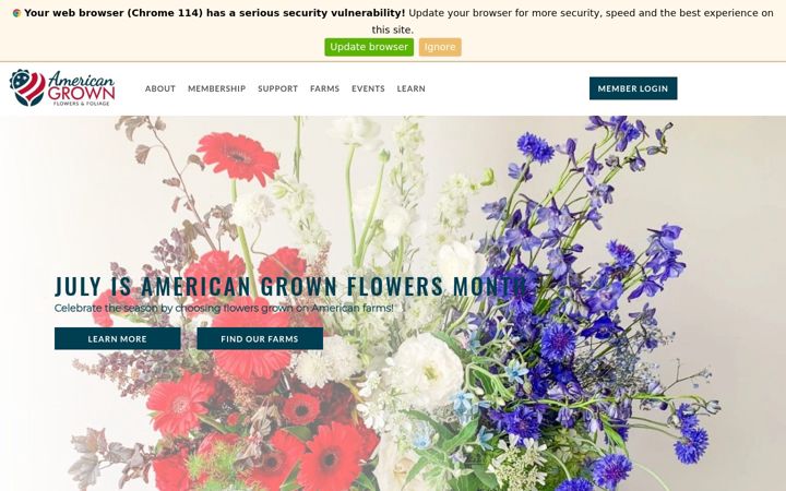 Ekrānuzņēmums no americangrownflowers.org