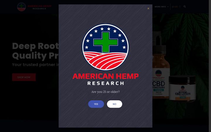 Screenshot of americanhempresearch.com