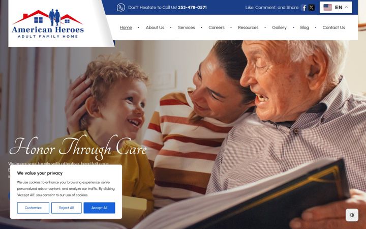 Screenshot of americanheroesafh.com