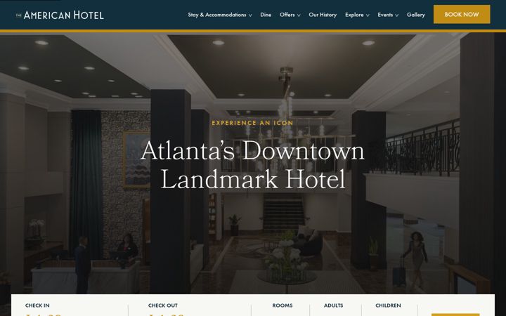 Ekrānuzņēmums no americanhotelatlanta.com