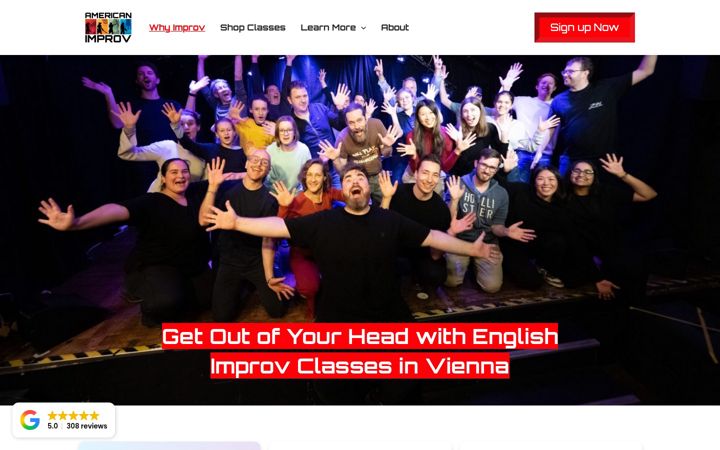 Captură de ecran a americanimprov.com