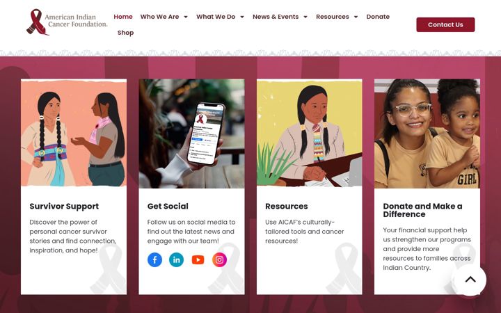 Screenshot of americanindiancancer.org
