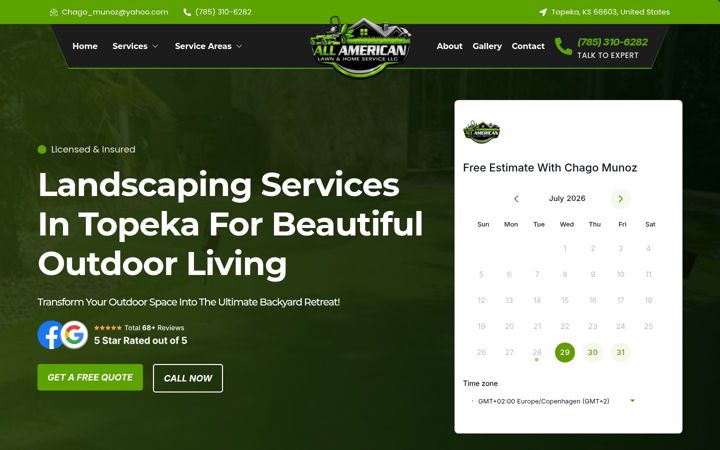 Captură de ecran a americanlawnandhome.com