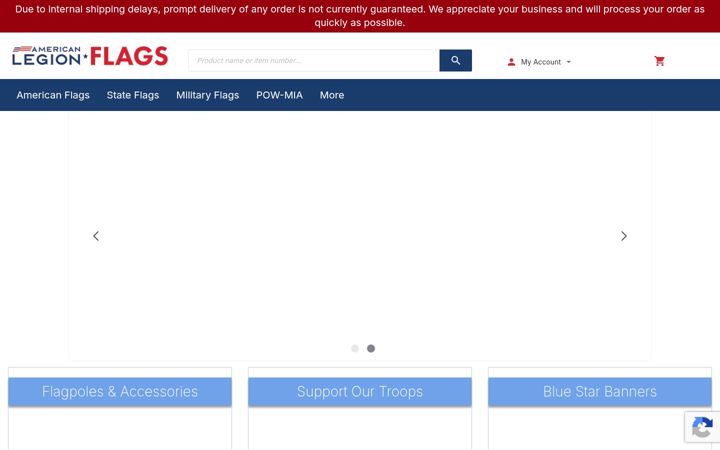 Screenshot of americanlegionflags.com