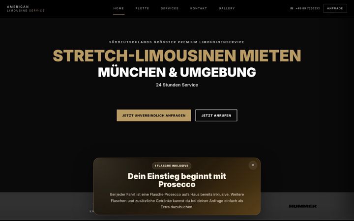 Екранна снимка на americanlimousine.de