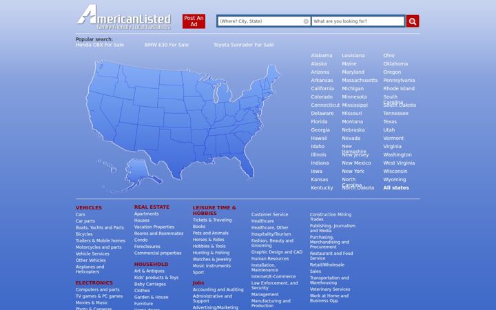 Screenshot of americanlisted.com