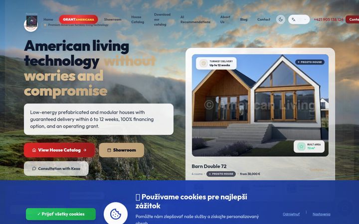 Screenshot of americanliving.sk