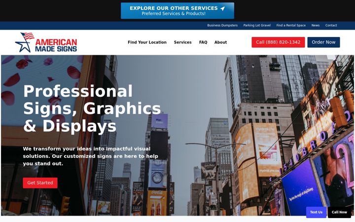 Screenshot of americanmadesignsllc.com