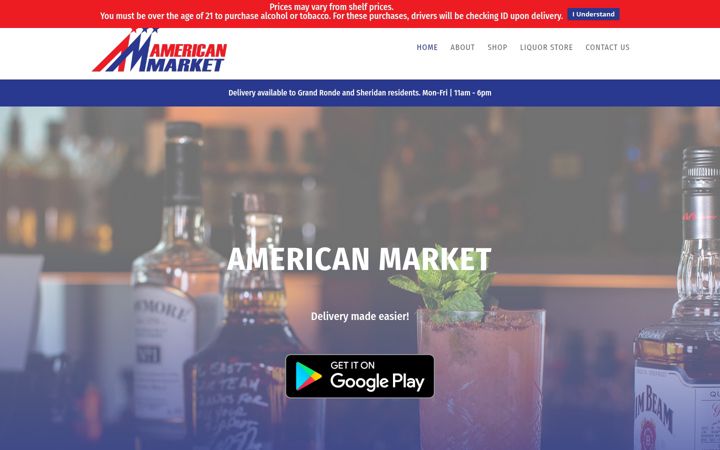 Screenshot του americanmarketliquor.com