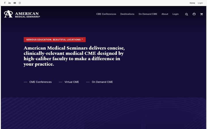 Screenshot of americanmedicalseminars.com
