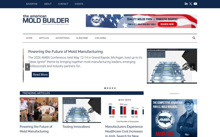 Screenshot του americanmoldbuilder.com
