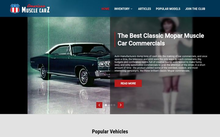 Screenshot of americanmusclecarz.com